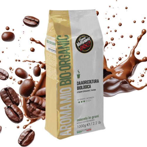 1 kg Caffè Vergnano 1882 Aroma Mio Bio Organic směs celých kávových zrn